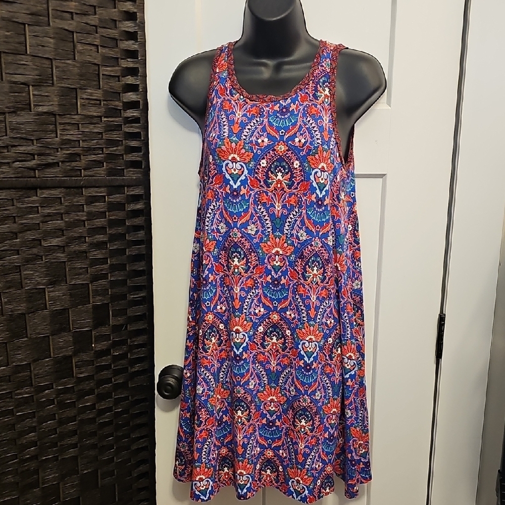 Loft Vibrant Sleeveless Patterned Dress